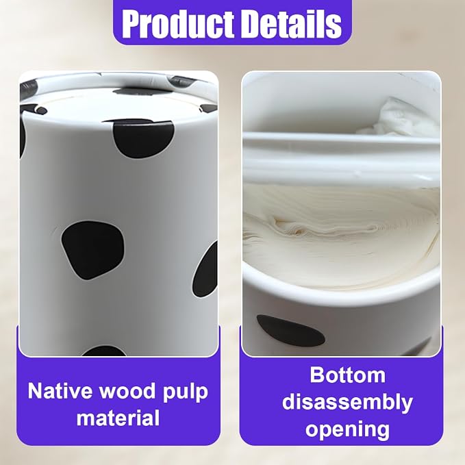 YoRise 4PCS Car Tissue Holder, Refillable Paper Napkin Holder, Portable Car Tissues Cylinder, Facial Tissue Box Travel Accessories, Tissues Boxes Container for Automotive Cup Holder (Dot) - Image 3