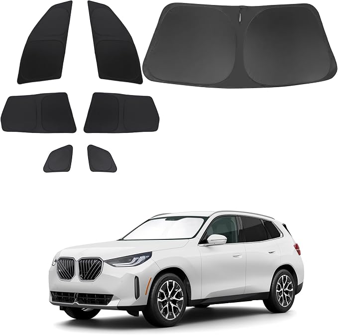 TINGLU Window Shades for BMW X3 2025 2026 Accessories Car Side Full Windows Rear Triangular Windshield Sun Shade Sun UV Rays & Privacy Protection for Camping 7PCS by TINGLU