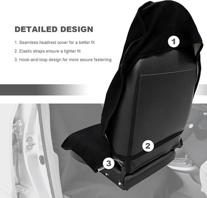 Car Towel Seat Cover, Waterproof Non-Slip Bucket Seat Protector for Running Swimming Hiking, Universal Machine Washable Front Seats Towel Protective Cover for Car SUV Truck (Black) - Image 3