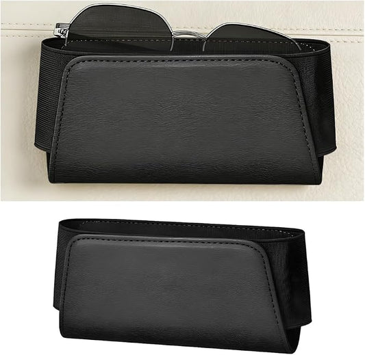 Car Seat Side Pocket Organizer, Leather Vehicle Seat Door Pouch Bag for Pen Phone Key, Automotive Console Card Sunglasses Holder Storage Bag, Universal for SUV Van Truck (Black) by SWPHRT