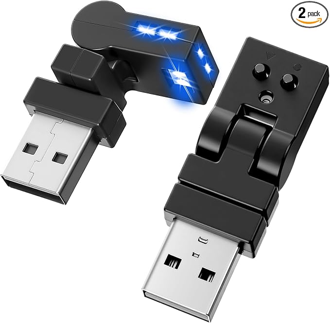 Frienda 2 Pcs Mini USB Light Car LED Interior Light, Manual Switch USB-A | 5v RGB Foldable Lighting, Adjustable 8 Color and Brightness, Smart USB Night Lamp for Cars Laptop Keyboard by Frienda