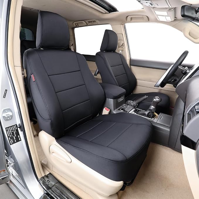 EKR Car Seat Covers Custom Fit for Toyota 4Runner(5 Seats) Full Set | for Toyota 4Runner 2003-2009(Power Front Seats)Airbag Compatible,Waterproof Pet-resistant Protection,Neoprene(Black) by EKR