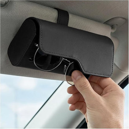 Sunglass Holder for Car Visor, Eyeglass Storage Case (Black) | Vehicle Eyeglass Hanger Protective Storage Case, Automotive Interior Sun Visor Glasses Organizer Box, Universal Fit - Image 7
