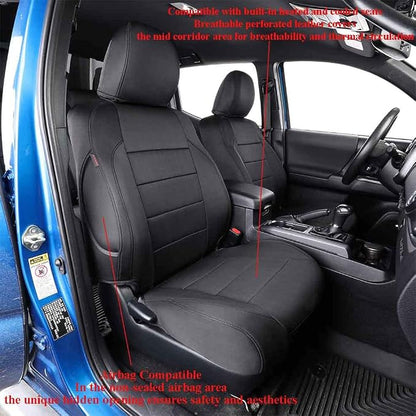 EKR Tacoma Front Seat Covers Custom Fit for Toyota Tacoma 2012 2013 2014 2015 (Regular Seats), Truck Seat Cover for Car - Front Row Only,Neoprene (Black) - Image 2