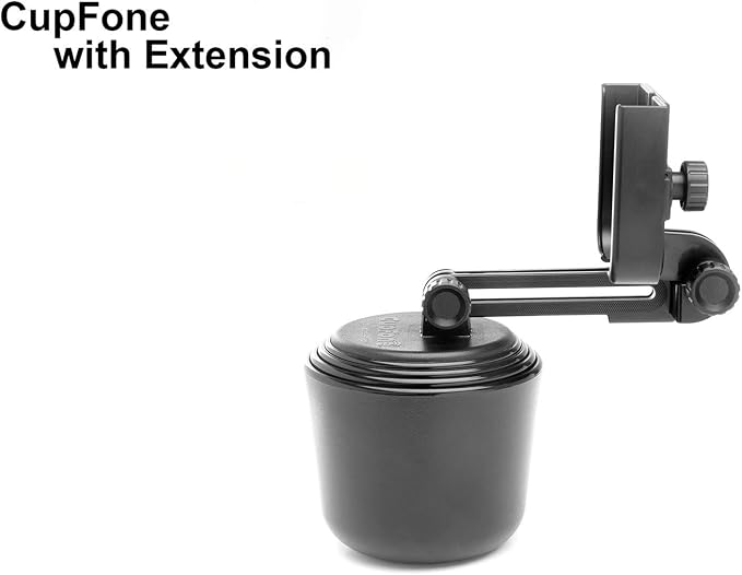 WeatherTech CupFone with Extension – Adjustable, Universal Cup Holder Cell Phone Mount Car & Truck Accessory – Best Design for iPhone & Smartphone Charging – Black Plastic Knobs - Image 6