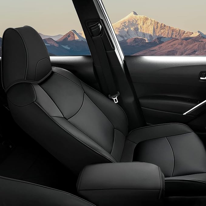 Custom Fit Seat Covers for Toyota Corolla 2020-2026 SE/XSE/FX | Black Full Set, Premium Faux Leather, Waterproof, Airbag Compatible, Easy to Clean, Factory-Style Fit, Interior upgrades - Image 4