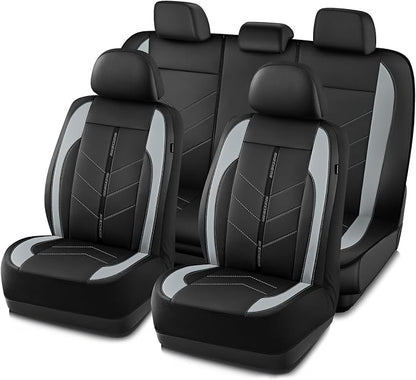 Skechers Car Seat Covers,Luxury Faux Leather Seat Covers,Waterproof Anti Slip Car Seat ProtectorFull Set,Car Accessories Airbag Universal Fit for Most Cars,Vans,Trucks,SUV,Grey by Unknown