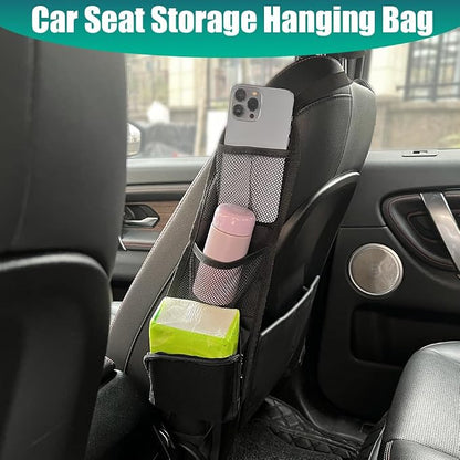Car Seat Storage Hanging Bag, Car Seat Side Organizer, Multifunctional Cars Mesh Net Pocket, Multi-Pocket Seats Side Storage Interior Accessories Universal for Cars SUV Truck (Black, 1PCS) - Image 6