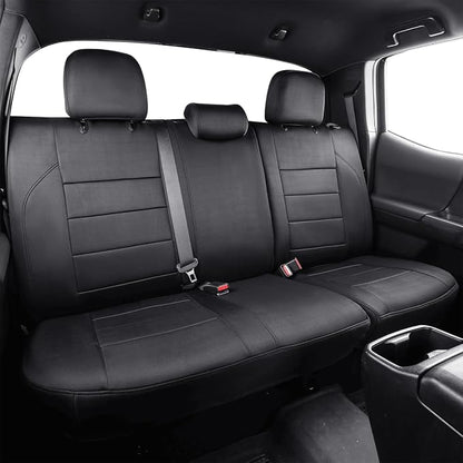 EKR Custom Fit Tacoma Rear Car Seat Covers for Toyota Tacoma (Petrol) 2024 2025 2026 Double cab SR/SR5/TRD Sport/TRD Off-Road/Limited - Second Row Only,Neoprene (Black) by EKR