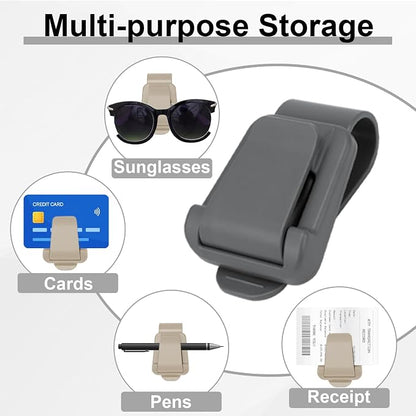 BFXM 2Pcs Sunglass Holder for Car Visor | Sunglasses Visor Clip for Car, Trucks, SUVs (Gray) - Image 3
