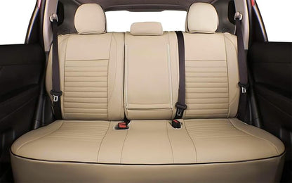 EKR Car Rogue Seat Covers 2014-2020(No Sport),Leatherette Full Set | Custom Fit for Nissan Rogue(Not for Sport) S/SV/SL 2014-2020,Faux Leather(Beige) - Image 5