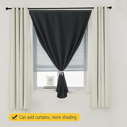 Adhesive Blackout Curtains- Self Stick Shades Window Blinds Curtains No Rod Needed Easy to Hang Curtains, Use for Bedroom, Living Room, Dining Room, Kitchen, Home Office, 59"W X 59"L, Black, 2 Panels - Image 8