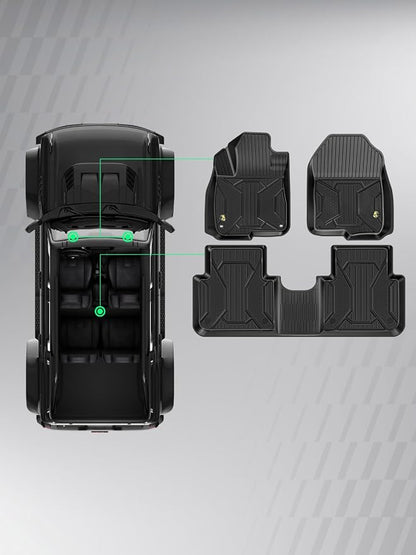 YHTAUTO Automotive Floor Mats for Honda CR-V 2017-2022 (Hybrid Only) | TPE All Weather Car Mats, Anti-Slip & Custom Fit Floor Liners | Front & 2nd Row, Black, Set of 3 - Image 11