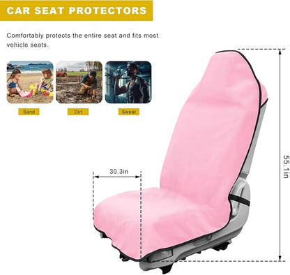 Car Towel Seat Cover, Waterproof Sweating Auto Front Seat Protective Cover, Non-Slip Washable Carseat Protector for Post Gym Workout Running Swimming, Car Accessories (Pink) - Image 2