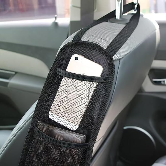 Car Seat Organizer with Multiple Pockets | Hanging Storage Bag, Durable Mesh Seat Back, Multi-Function Pockets, For Baby, Kids, Travel - Image 3