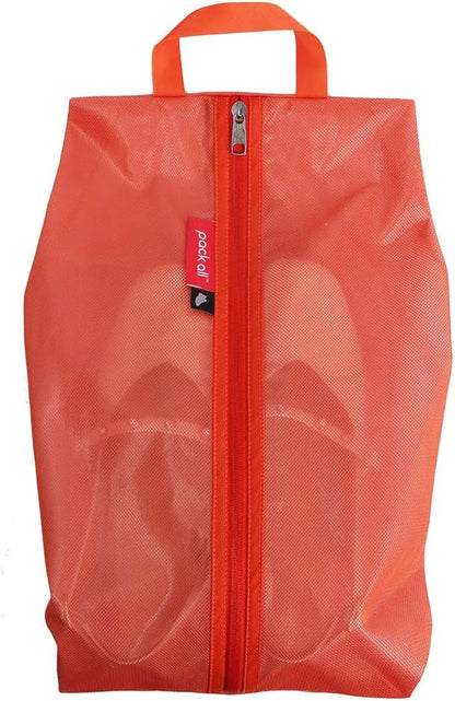 pack all Shoe Bag for Travel, Water-Resistant Shoe Pouch for Sports | Odor-Resistant, Dustproof, Portable, Soccer Cleats & Gym Storage, Fits Up to Size 11, 1 Pack, Orange by packall