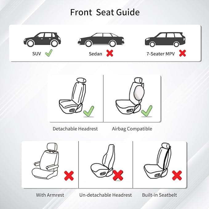 Huidasource Custom Fit RAV4 (Gas Only) Front Seat Covers, Coffee Waterproof Faux Leather Full-Coverage for 2019-2024 Toyota RAV4 LE/XLE & XLE Premium/Limited (Does Not Fit Adventure and TRD Off-Road) - Image 8