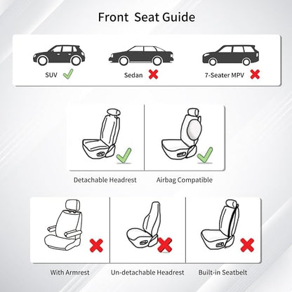 Huidasource Custom Fit RAV4 (Gas Only) Front Seat Covers, Coffee Waterproof Faux Leather Full-Coverage for 2019-2024 Toyota RAV4 LE/XLE & XLE Premium/Limited (Does Not Fit Adventure and TRD Off-Road) - Image 8