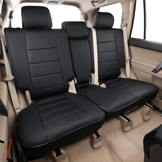 EKR Car Seat Covers Custom Fit for Toyota 4Runner(5 Seats) Full Set | for Toyota 4Runner 2003-2009(Power Front Seats)Full Wrap,Airbag Compatible,Waterproof Pet-resistant,Faux Leather(Black) - Image 5