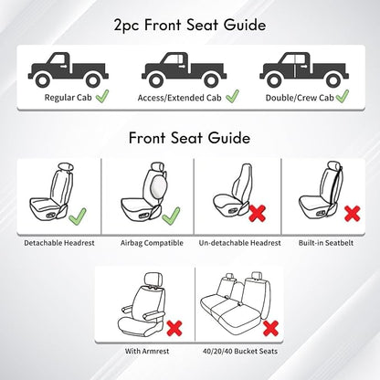 Huidasource Coffee Front Seat Covers Fit for Toyota Tacoma 2005-2015 All Cab Base Prerunner SR5 Limited TRD Sport Front Row, 360° Full-wrap Waterproof Nappa Leather Automotive Seat Cushion Cover - Image 7