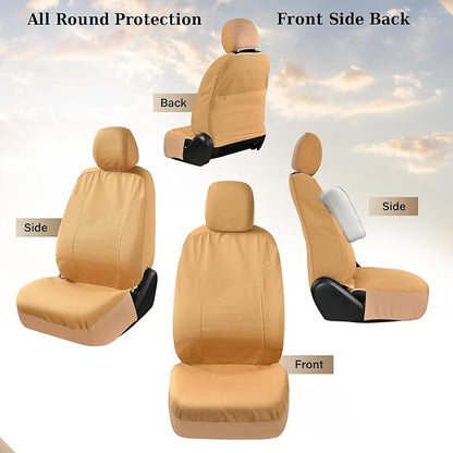 Coverado Front Seat Covers, Waterproof Canvas Seat Protector for Car Seat Cushions for Kids & Dogs, Seat Covers Compatible with 2015-2026 Ford F150 & 2017-2026 Ford F250 F350 F450(Yellow, 2PCS) - Image 7