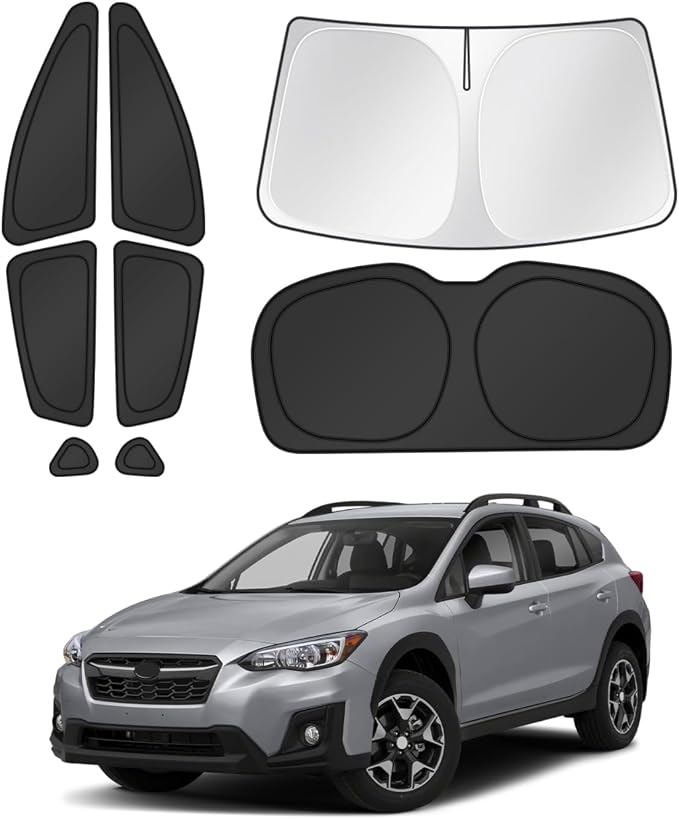 Canvcle Window Shades for 2018-2023 Subaru Crosstrek Accessories Windshield Sun Shade Side Rear Window Covers Sunshade Sun Visor Shield Privacy Protection for Camping Keep Vehicle Cool Black 8PCS by Canvcle