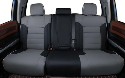 EKR Custom Fit Tacoma Rear Car Seat Covers for Toyota Tacoma (Petrol) 2024 2025 2026 Double cab SR/SR5/TRD Sport/TRD Off-Road/Limited - Second Row Only,Faux Leather(Black/Gray) - Image 2