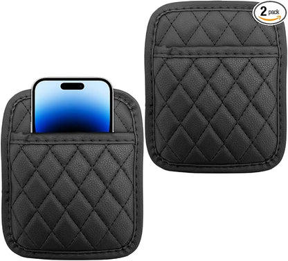 2 PCS Car Side Pocket Organizer, Leather Adhesive Auto Side Seat Back Storage Pocket, Waterproof Phone Document Sunglasses Holder Vehicle Gap Filler Pouch, Car Accessories (Small) by Unknown