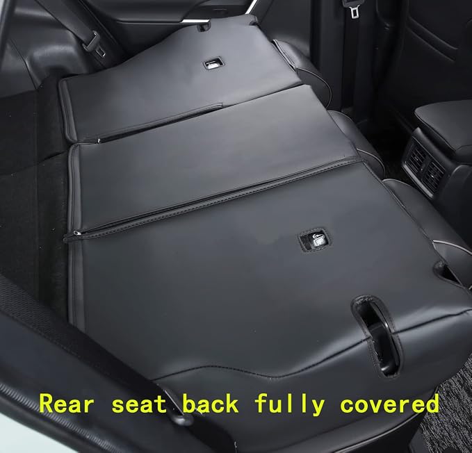 Custom Seat Covers for RAV4 (Not for Hybrid) Fit for Toyota RAV4 LE Limited XLE 2019 2020 2021 2022 2023 2024 2025 with Waterproof Faux Leather (LU01-XLE, Pure Black) - Image 4
