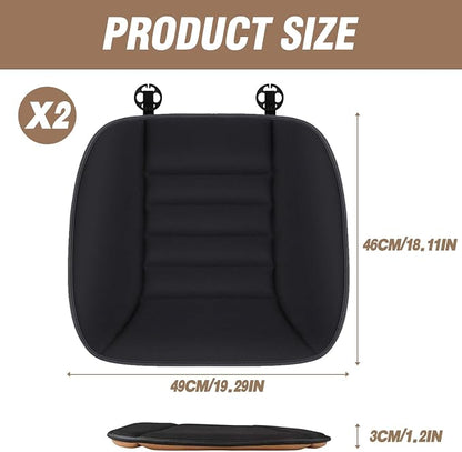 MYFAMIREA 2PCS Car Seat Cushion Pad 1.2" Thick Comfort Seat Protector for Car Driver Seat Office Chair Home Use Memory Foam Seat Cushion with Non Slip Bottom, 20'' x 18.5'', Black - Image 8