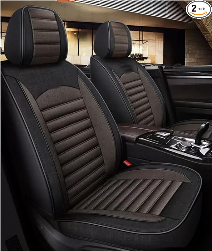 for car seat Covers Non-Slip （E.g, for Tesl,for Mercedes-Benz,for BMW,for Audi, for Ford, for Honda, for Nissan,for Toyota,for Chevrolet,for Jeep.. (Black Coffer(line)) by Aerfine