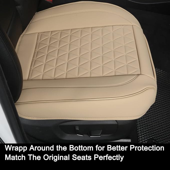 Black Panther Luxury Polyvinyl Car Seat Cover Front Bottom Seat Cushion Cover, Anti-Slip and Wrap Around The Bottom, Fits 95% of Vehicles - 1 Piece,Beige - Image 7