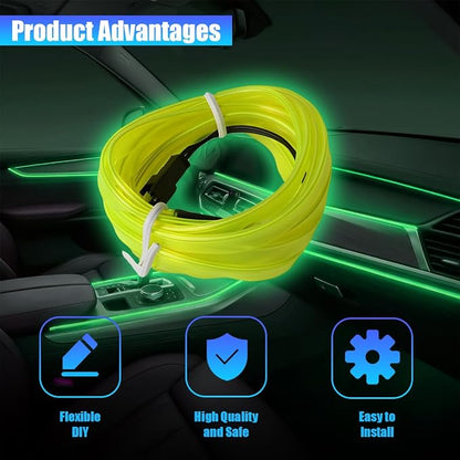 Car LED Strip Lights, 9.84FT 5V Waterproof Flexible Vehicle Ambient Lighting Kits with USB Port, Automotive Lamp Strips Decorations, Universal for SUV Automobile Truck (Fluorescent Green) - Image 3