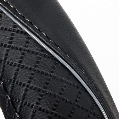 Gomass Car Steering Wheel Cover, Anti-Slip, Safety, Soft, Breathable, Heavy Duty, Thick, Full Surround, Sports Style (Black with Gray Line) - Image 2