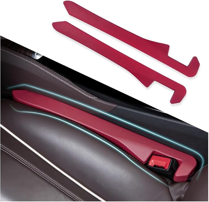 IHOTDER 2PCS Car Seat Gap Filler - Car Seat Gap Filler Organizer for Holding Phone,Key,Purse - Universal Car Gap Filler Fits CCar Truck SUV Car Interior Accessories (Burgundy/2PCS)… by IHOTDER
