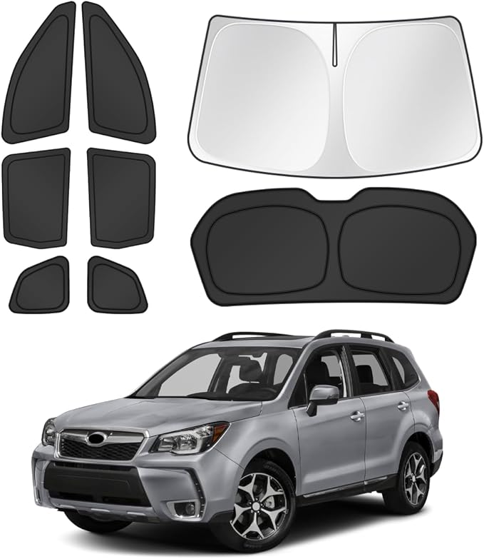 Canvcle Window Shades for 2014-2018 Subaru Forester Accessories Windshield Sun Shade Side Rear Window Cover Sunshade Sun Visor Shield Privacy Protection for Camping Keep Vehicle Cool Black 8PCS by Canvcle