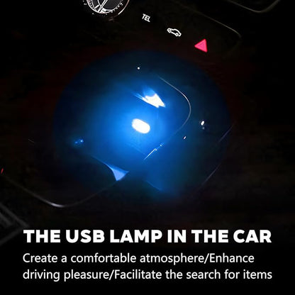 4PCS USB LED Car Interior Atmosphere Lamp, Portable Plug-in Mini Vehicle Night Light, Automotive Trunk Ambient Lighting Decoration Kit, Universal for SUV Sedan Truck (Blue) - Image 6