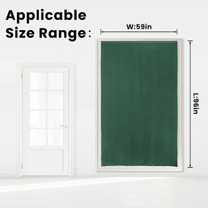 Blackout Curtains for Bedroom Sticky Curtain Blackout Window Cover Self Adhesive Curtains Rod No Drillng, 59" W X 96" L, Dark Green, 1 Panel - Image 7