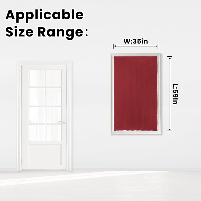 Self Adhesive Curtains, Stick Curtain Blackout Shades Window Cover Curtains for Living Room No Drilling, 35" W X 59" L, Burgundy, 1 Panel - Image 7