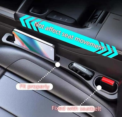 Car Seat Gap Filler Accessories,Storage Organizer Fit Car SUV Truck Fill The Gap Between Seat & Console Vehicle Console Side Pockets (Beige) - Image 3