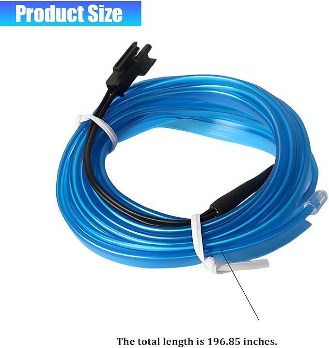 Car LED Strip Lights, 16.4FT 5V Waterproof Flexible Vehicle Ambient Lighting Kits with USB Port, Automotive Lamp Strips Decorations, Universal for SUV Automobile Truck (Blue) - Image 2