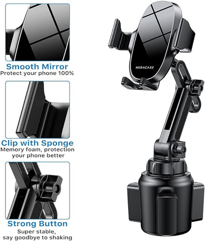 miracase Cup Phone Holder for Car, [Upgraded Version] Adjustable Long Neck Car Cup Holder Phone Mount Cradle Friendly Compatible with iPhone Samsung Google and All Smartphones, Red - Image 5