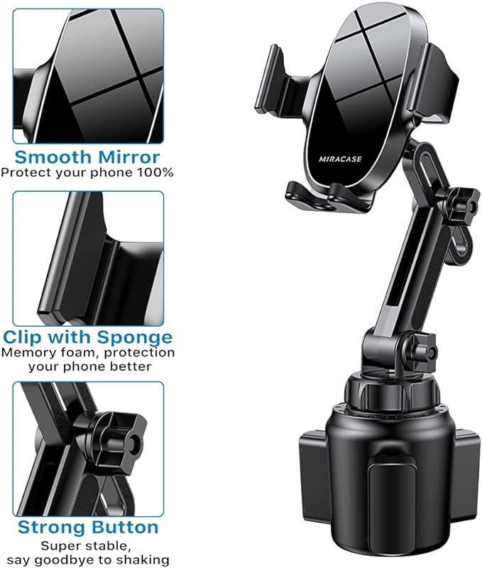 miracase Cup Phone Holder for Car, [Upgraded Version] Adjustable Long Neck Car Cup Holder Phone Mount Cradle Friendly Compatible with iPhone Samsung Google and All Smartphones, Green - Image 5