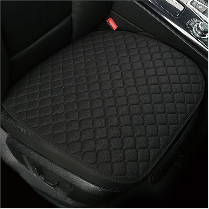 povtii Car Seat Bottom Cover Pad, Breathable Auto Front Seat Protector with Storage Pocket, Comfortable Seat Bottom Cushion Mat for Most Vehicle, Universal Interior Car Accessories (Black) by povtii