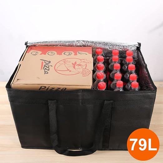 Bodaon Insulated Food Delivery Bag with Hard Bottom, XXXL, Black, 2 Pack | Heavy Duty Thermal Catering Tote for Hot Pizza, Cold Drinks & Meal Boxes for Delivery Staff, Restaurants, and Outdoor Events - Image 5
