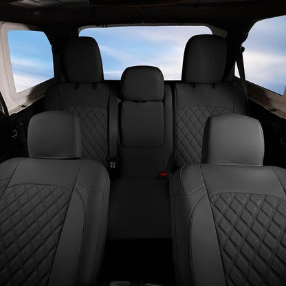 GIANT PANDA Wrangler JL Seat Covers Custom Fit for Jeep Wrangler,Premium Waterproof Faux Leather, 2018 2019 2020 2021 2022 2023 2024 2025 2026 JL 4 Door with Rear Cup Holder Full Set (Black) - Image 9