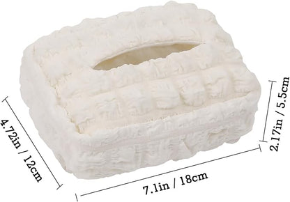 Beige White Car Tissue Holder, Car Standard Tissue Holder, Multi-Functional Car Tissue Boxes, Soft Puff Fabric with Adjustable Elastic Band, Keep Car Tidy, for Sun Visor, Backseat, Armrest - Image 8