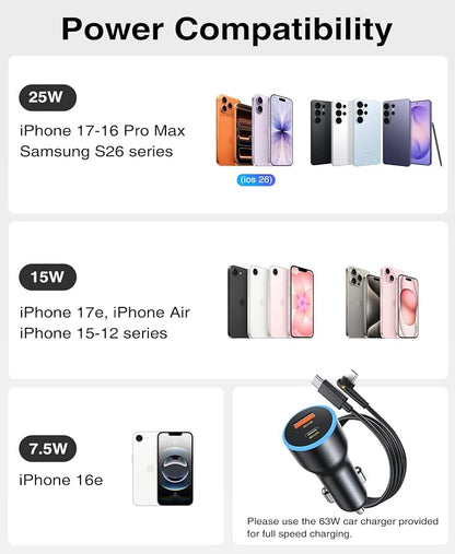 Beeasy 25W Qi2.2 MagSafe Car Mount Charger Built-in Cooling Fan, Upgraded Vacuum Suction Cup 360° Rotation, Magnetic Wireless Car Charger with 63W Adapter for iPhone 17 16 Pro Max Samsung S26 Ultra - Image 7