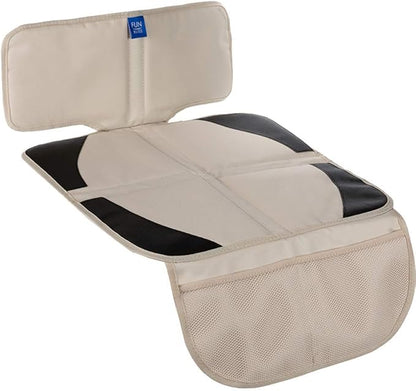 funbliss car seat Protector for Child car seat Beige Thick Padding Carseat Kick Mat with Organizer Pockets,Waterproof 600D Fabric,Vehicle Dog Cover Pad for SUV Sedan Leather Seats by Funbliss