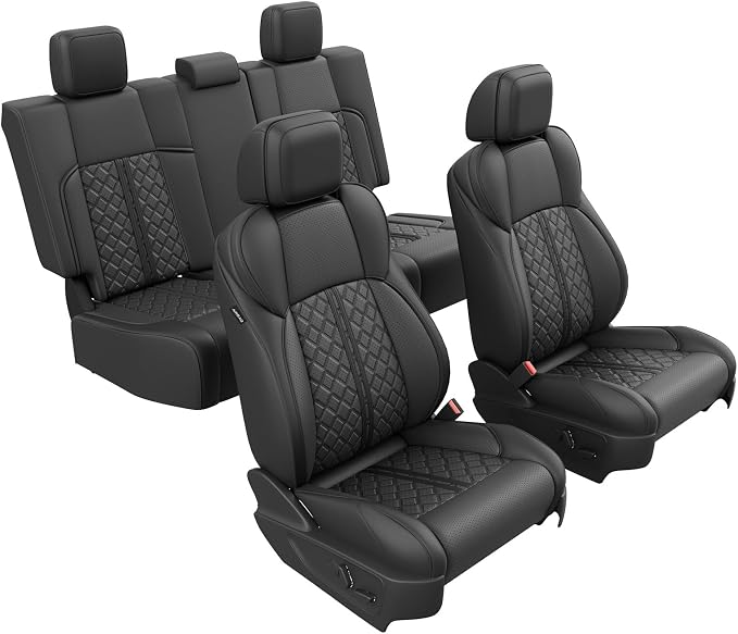 RIDEPOSH Custom Leather Seat Covers for Toyota Tacoma Double Cab 2024-2026 | full set, BK, OEM fit, premium waterproof leather, anti-slip, extra pockets, long-term durability, airbag compatible - Image 7